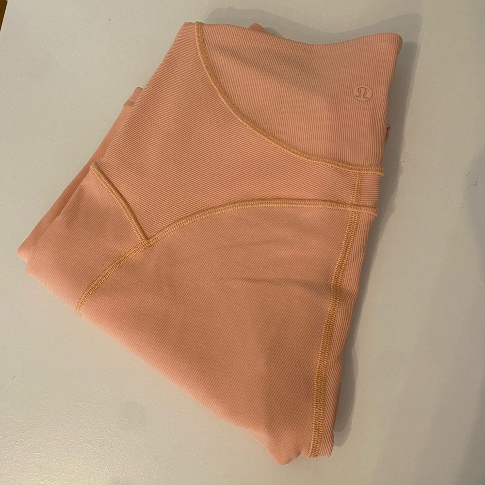 Peach Ribbed Lululemon Leggings